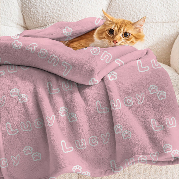 Custom Cozy Comfort: Super Soft Personalized Pet Blanket with Your Pet's Name