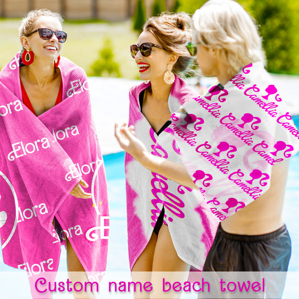 Custom Barbi Name Super Soft Beach/Bath Towel - The Perfect Personalized Gift!