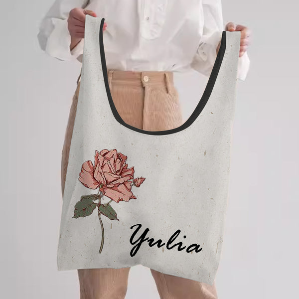 Floral Elegance On-the-Go: Custom Foldable Birth Month Flower Eco-Tote 🌷👜