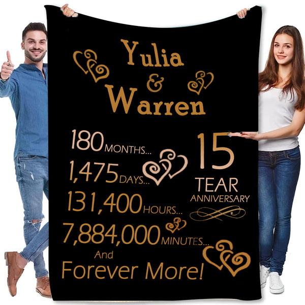 Personalized Love Story: Anniversary Blanket with Custom Names and Date