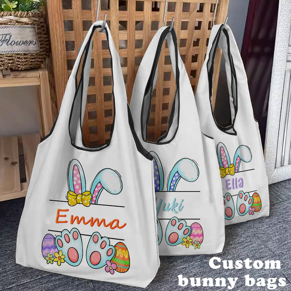 Personalized Easter Bunny Tote Bag – Customizable with Name and Choice of Colors & Fonts